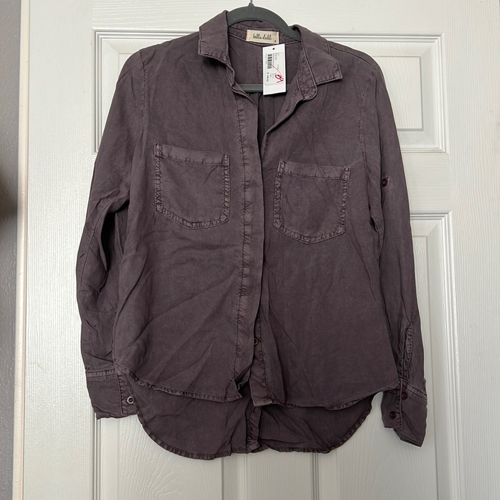 NWT Bella Dahl faded purple button-down long sleeve shirt
